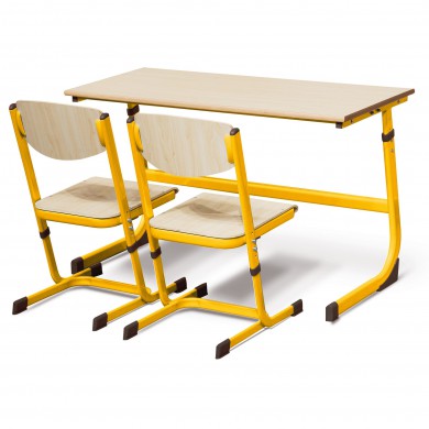 Dvivietis reguliuojamo aukščio mokyklinis stalas 3-6 dydis