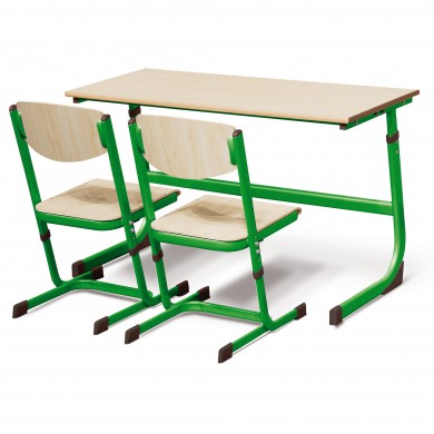 Dvivietis reguliuojamo aukščio mokyklinis stalas 3-6 dydis