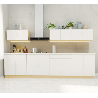 Virtuvės komplektas Premium. 3,2 m. su baltu stalviršiu. Master kitchen kolekcija.