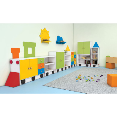 Aukšta viršutinė spintelė su durelėmis