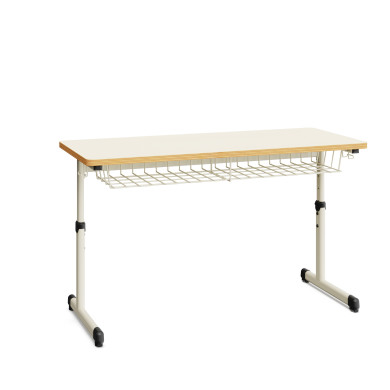 Dvivietis reguliuojamo aukščio mokyklinis stalas Quar Double Adjustable