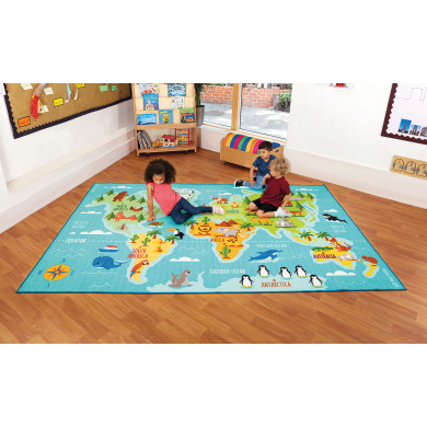 Kilimas Pasaulio žemėlapis, 2x3 m