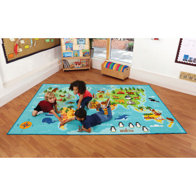 Kilimas Pasaulio žemėlapis, 2x3 m