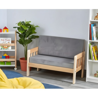 Dvivietė vaikiška sofa pilka